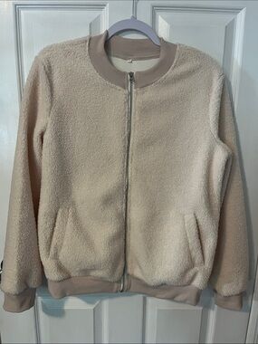 Amazon Cream Sherpa Zip-Up Jacket